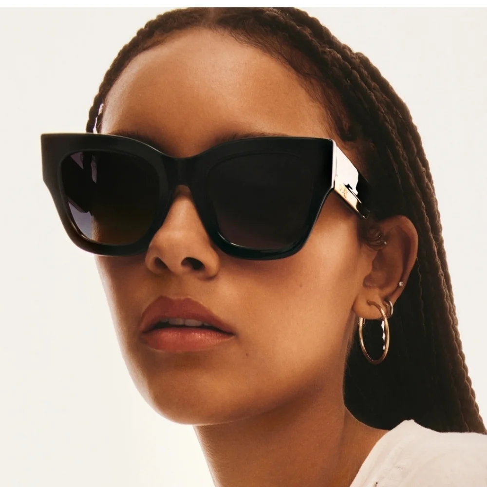 NWT Quay Australia Sunglasses By The Way Oversized Black Smoke - Picture 1 of 8